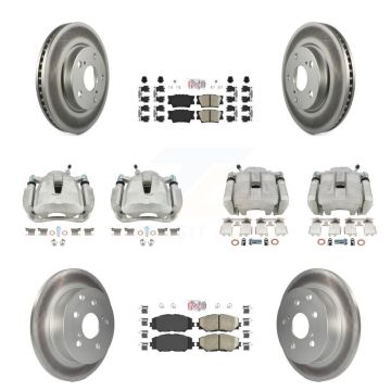 Front Rear Brake Caliper Coat Rotors Ceramic Pad Kit (10Pc) For 2014-2015 Toyota RAV4 LE KCG-101614N