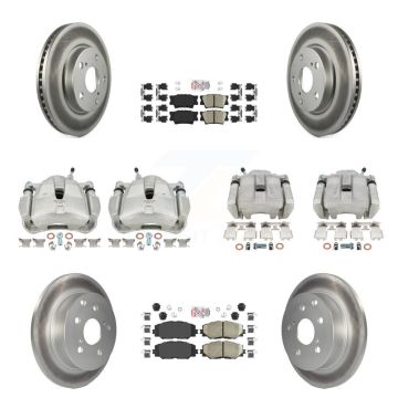 Front Rear Brake Caliper Coat Rotors Ceramic Pad Kit (10Pc) For 2014-2015 Toyota RAV4 LE KCG-101617N