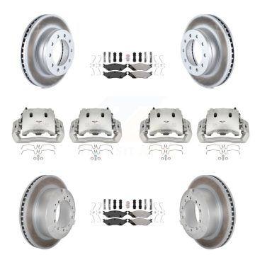 Front Rear Brake Caliper Coat Rotors & Semi-Metallic Pad Kit (10Pc) For Ford F-450 Super KCG-101624N