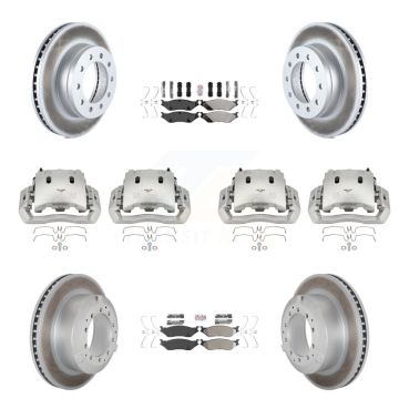Front Rear Brake Caliper Coat Rotors & Semi-Metallic Pad Kit (10Pc) For Ford F-450 Super KCG-101625N