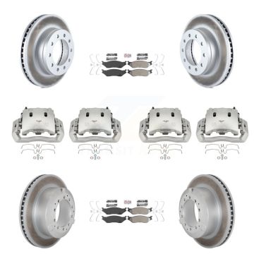 Front Rear Brake Caliper Coat Rotors & Semi-Metallic Pad Kit (10Pc) For Ford F-450 Super KCG-101627N