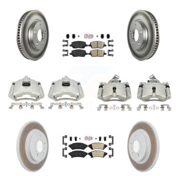 Front Rear Brake Caliper Coat Rotors Ceramic Pad Kit (10Pc) For Chevrolet Uplander Buick KCG-101648N