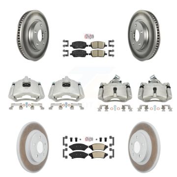 Front Rear Brake Caliper Coat Rotors Ceramic Pad Kit (10Pc) For Chevrolet Uplander Buick KCG-101650N
