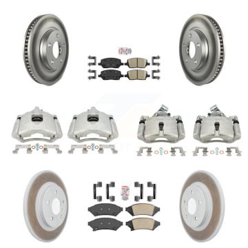 Front Rear Brake Caliper Coat Rotors Ceramic Pad Kit (10Pc) For Chevrolet Uplander Buick KCG-101651N
