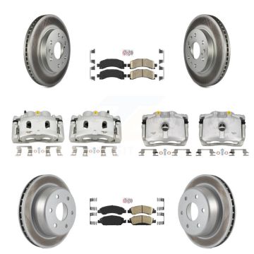 Front Rear Brake Caliper Coat Rotors & Ceramic Pad Kit (10Pc) For Chevrolet Express 1500 KCG-101678N