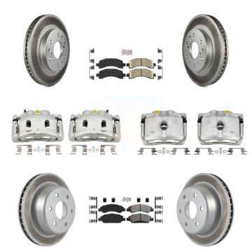 Front Rear Brake Caliper Coat Rotor Ameribrakes Pad Kit (10Pc) For Chevrolet Express GMC KCG-101679N