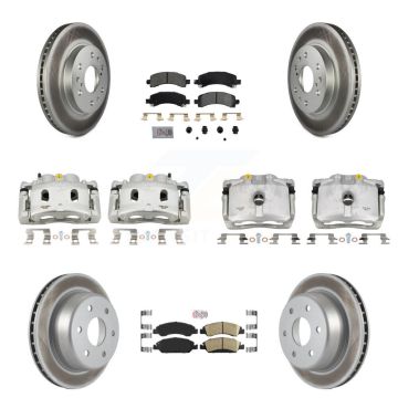 Front Rear Brake Caliper Coat Rotor Ameribrakes Pad Kit (10Pc) For Chevrolet Express GMC KCG-101681N