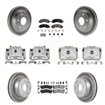 Front Rear Brake Caliper Coat Rotor Semi-Metallic Pad Kit (10Pc) For Chevrolet Avalanche KCG-101686N