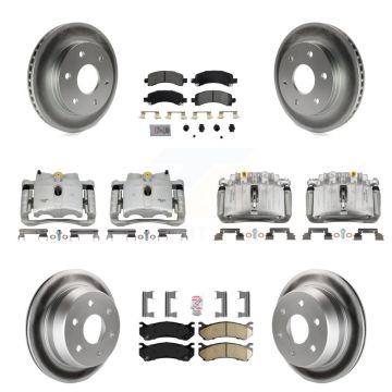 Front Rear Disc Brake Caliper Coated Rotors And Ameribrakes Pads Kit (10Pc) For KCG-101691N