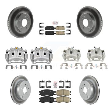 Front Rear Brake Caliper Coat Rotor Ceramic Pad Kit (10Pc) For Chevrolet Equinox Pontiac KCG-101699N