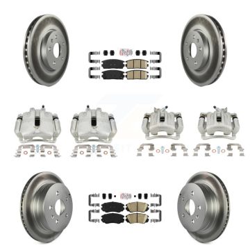 Front Rear Brake Caliper Coat Rotor And Ceramic Pad Kit (10Pc) For Chevrolet Equinox GMC KCG-101702N
