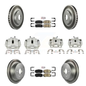 Front Rear Brake Caliper Coat Rotor And Ceramic Pad Kit (10Pc) For Chevrolet Equinox GMC KCG-101703N