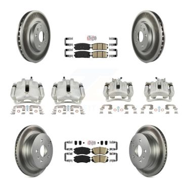 Front Rear Brake Caliper Coat Rotor And Ceramic Pad Kit (10Pc) For Chevrolet Equinox GMC KCG-101704N