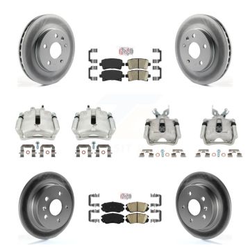 Front Rear Disc Brake Caliper Coat Rotor And Ceramic Pad Kit (10Pc) For Chevrolet Malibu KCG-101709N