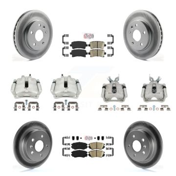 Front Rear Disc Brake Caliper Coat Rotor And Ceramic Pad Kit (10Pc) For Chevrolet Malibu KCG-101710N