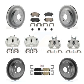 Front Rear Disc Brake Caliper Coat Rotor And Ceramic Pad Kit (10Pc) For Chevrolet Malibu KCG-101711N