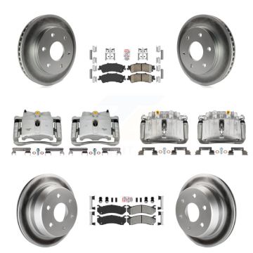Front Rear Brake Caliper Coat Rotor & Ameribrakes Pad Kit (10Pc) For Chevrolet Silverado KCG-101715N