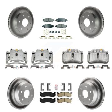 Front Rear Brake Caliper Coat Rotor & Ameribrakes Pad Kit (10Pc) For Chevrolet Silverado KCG-101719N