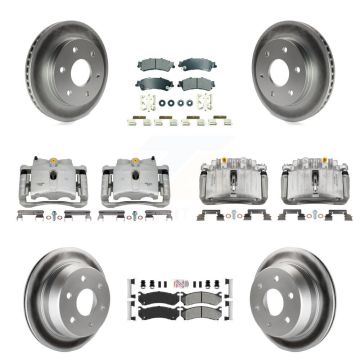 Front Rear Brake Caliper Coat Rotor Semi-Metallic Pad Kit (10Pc) For Chevrolet Silverado KCG-101720N