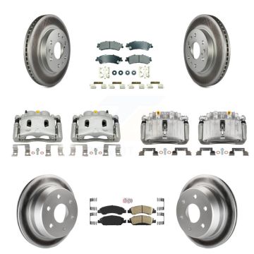 Front Rear Disc Brake Caliper Coated Rotors And Ameribrakes Pads Kit (10Pc) For KCG-101721N