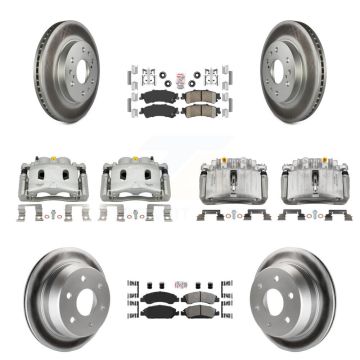 Front Rear Disc Brake Caliper Coated Rotors And Ameribrakes Pads Kit (10Pc) For KCG-101727N