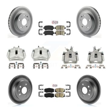 Front Rear Brake Caliper Coat Rotors Ceramic Pad Kit (10Pc) For Chevrolet Malibu Limited KCG-101738N