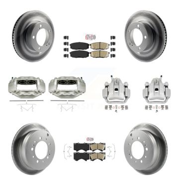 Front Rear Brake Caliper Coat Rotor And Ceramic Pad Kit (10Pc) For Toyota Tundra Sequoia KCG-101760N