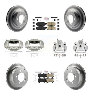 Front Rear Brake Caliper Coat Rotor And Ceramic Pad Kit (10Pc) For Toyota Tundra Sequoia KCG-101763N