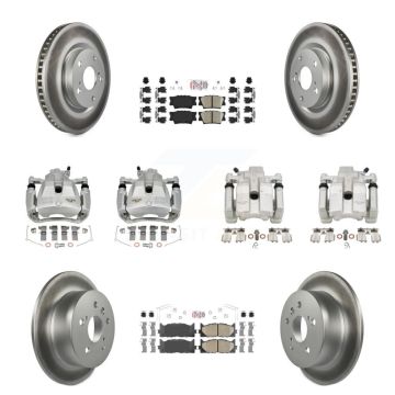 Front Rear Brake Caliper Coat Rotors Ceramic Pad Kit (10Pc) For Toyota Camry Lexus ES350 KCG-101764N