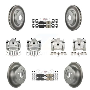 Front Rear Brake Caliper Coat Rotors Ceramic Pad Kit (10Pc) For Toyota Camry Lexus ES350 KCG-101766N