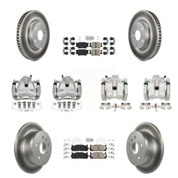 Front Rear Brake Caliper Coat Rotors Ceramic Pad Kit (10Pc) For Toyota Camry Lexus ES350 KCG-101767N