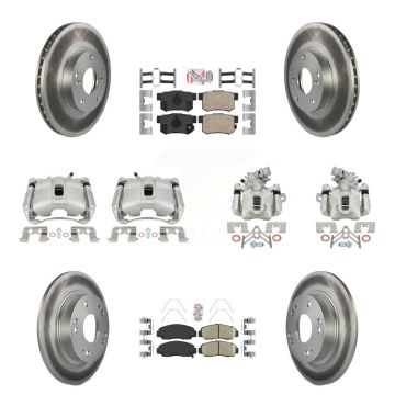 Front Rear Disc Brake Caliper Coated Rotors And Ceramic Pads Kit (10Pc) For Acura CSX KCG-101798N