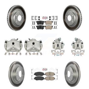 Front Rear Disc Brake Caliper Coat Rotors Ceramic Pad Kit (10Pc) For 2013 Acura ILX 2.0L KCG-101800N