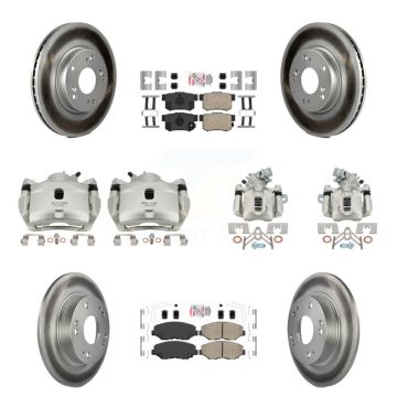 Front Rear Disc Brake Caliper Coat Rotors Ceramic Pad Kit (10Pc) For 2013 Acura ILX 2.0L KCG-101801N