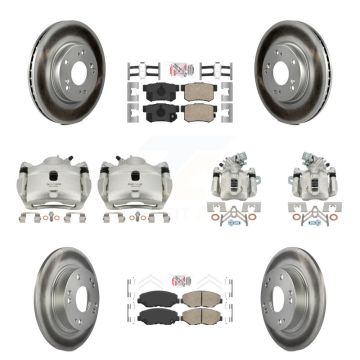 Front Rear Disc Brake Caliper Coat Rotors Ceramic Pad Kit (10Pc) For 2013 Acura ILX 2.0L KCG-101803N