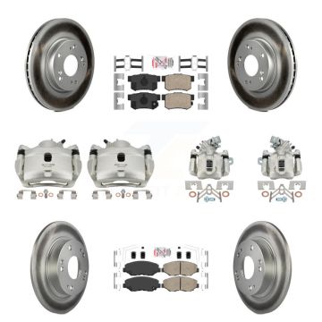 Front Rear Disc Brake Caliper Coat Rotors Ceramic Pad Kit (10Pc) For 2013 Acura ILX 2.0L KCG-101804N