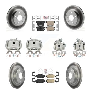 Front Rear Brake Caliper Coat Rotors Ceramic Pad Kit (10Pc) For 2013-2015 Acura ILX 1.5L KCG-101805N