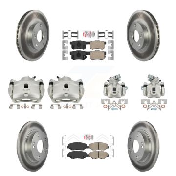 Front Rear Brake Caliper Coat Rotors Ceramic Pad Kit (10Pc) For 2014-2015 Acura ILX 2.0L KCG-101812N