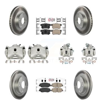 Front Rear Brake Caliper Coat Rotors Ceramic Pad Kit (10Pc) For 2014-2015 Acura ILX 2.0L KCG-101813N