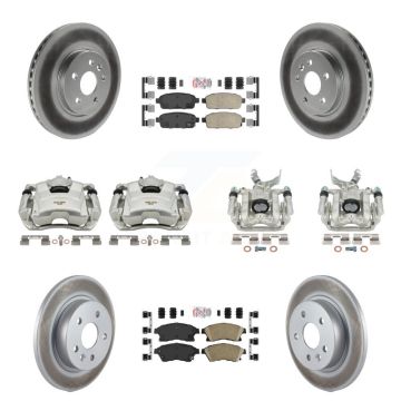 Front Rear Brake Caliper Coat Rotors Ceramic Pad Kit (10Pc) For 13-14 Chevrolet Sonic RS KCG-101886N