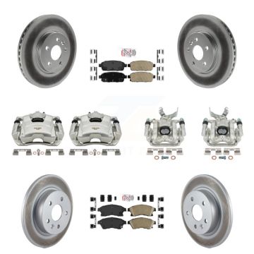 Front Rear Brake Caliper Coat Rotors Ceramic Pad Kit (10Pc) For 13-14 Chevrolet Sonic RS KCG-101888N