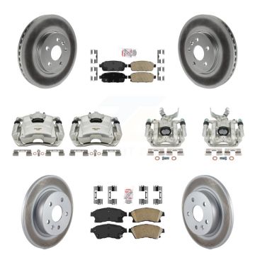 Front Rear Brake Caliper Coat Rotors Ceramic Pad Kit (10Pc) For 13-14 Chevrolet Sonic RS KCG-101889N