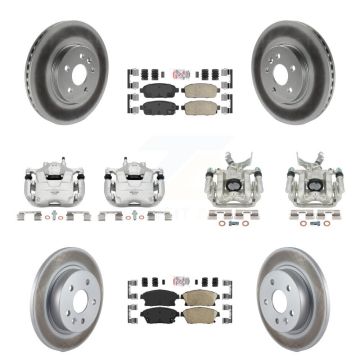 Front Rear Disc Brake Caliper Coat Rotor Ceramic Pad Kit (10Pc) For Chevrolet Trax Buick KCG-101890N