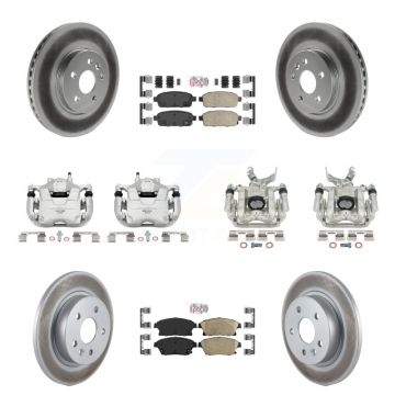 Front Rear Disc Brake Caliper Coat Rotor Ceramic Pad Kit (10Pc) For Chevrolet Trax Buick KCG-101891N
