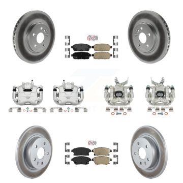 Front Rear Disc Brake Caliper Coat Rotor Ceramic Pad Kit (10Pc) For Chevrolet Trax Buick KCG-101893N