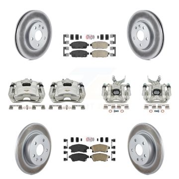 Front Rear Disc Brake Caliper Coat Rotors And Ceramic Pad Kit (10Pc) For Chevrolet Sonic KCG-101894N