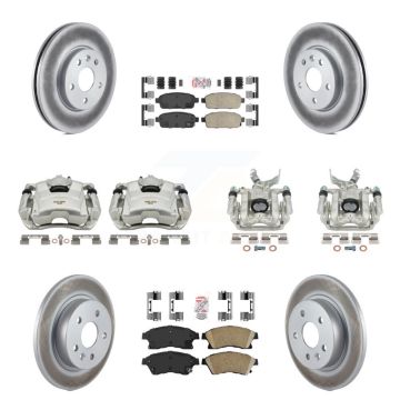 Front Rear Disc Brake Caliper Coat Rotors And Ceramic Pad Kit (10Pc) For Chevrolet Sonic KCG-101895N