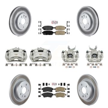 Front Rear Disc Brake Caliper Coat Rotors And Ceramic Pad Kit (10Pc) For Chevrolet Sonic KCG-101896N