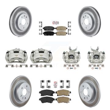 Front Rear Disc Brake Caliper Coat Rotors And Ceramic Pad Kit (10Pc) For Chevrolet Sonic KCG-101897N