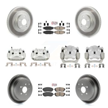 Front Rear Brake Caliper Coat Rotor And Ceramic Pad Kit (10Pc) For Subaru Outback Legacy KCG-101899N